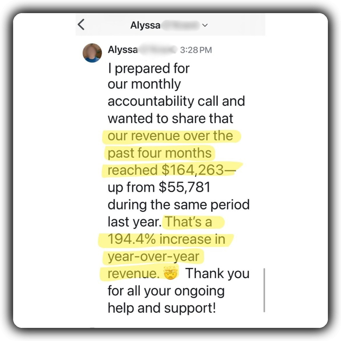 Client testimonial 9 for Jerred Moon coaching.
