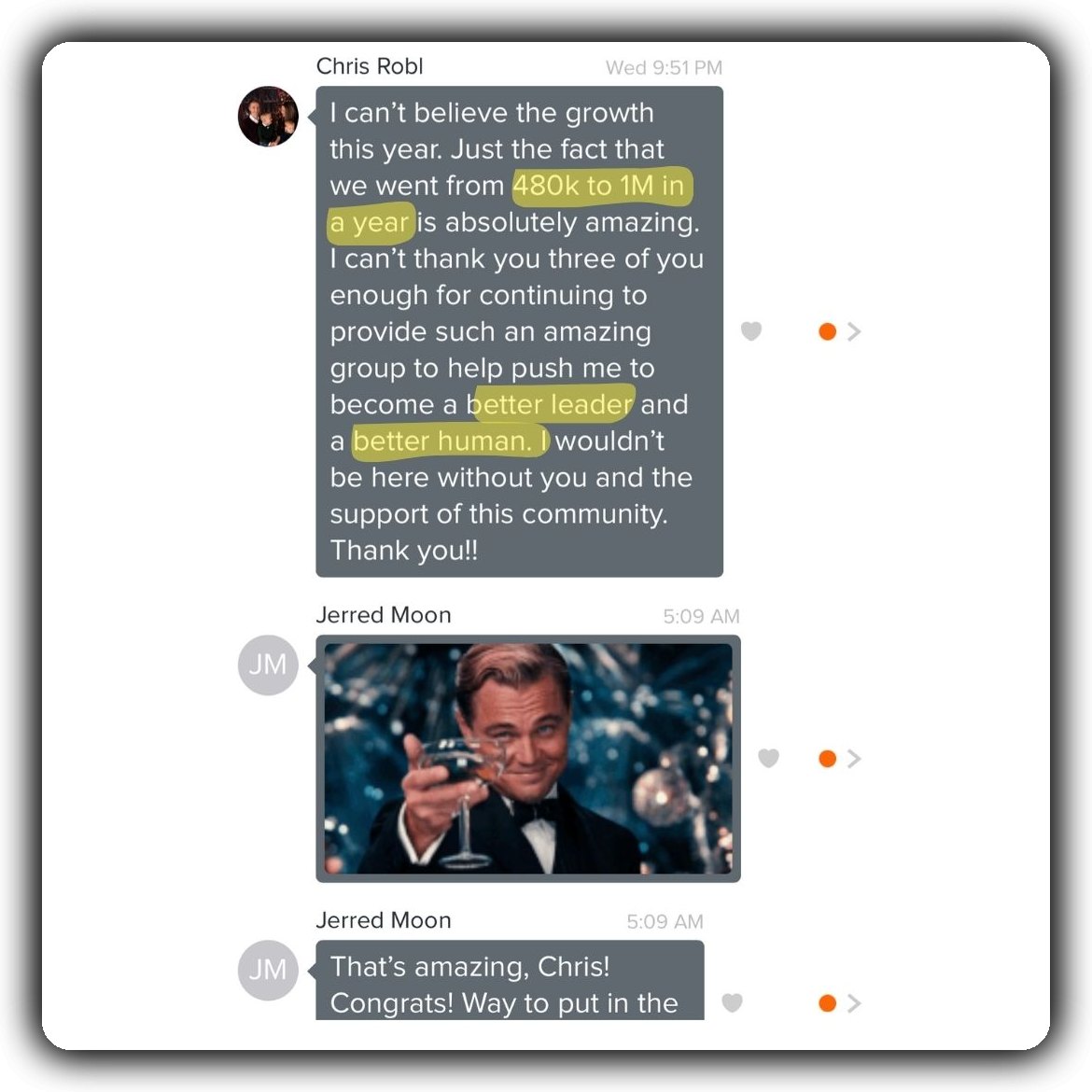 Client testimonial 13 for Jerred Moon coaching.